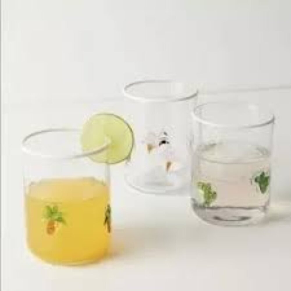 Anthropologie Icon Glass  - Palm Trees